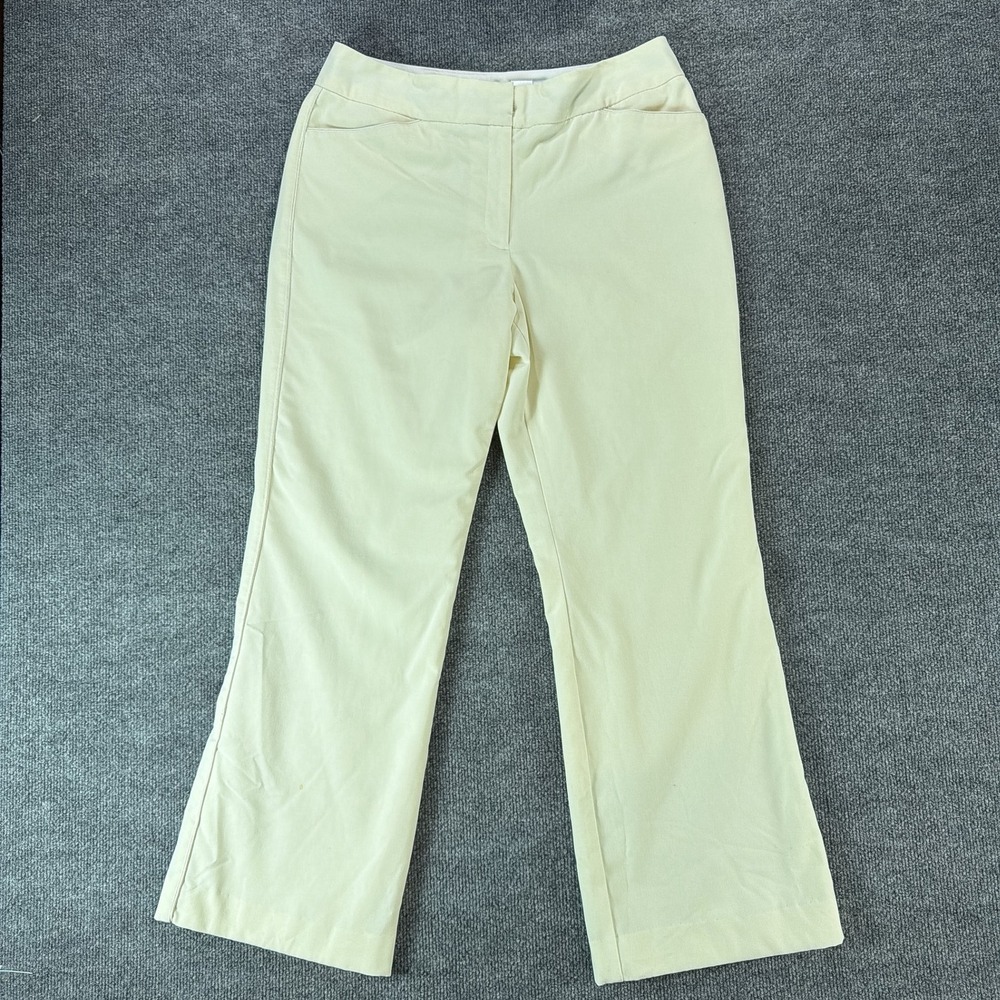 VTG Worthington Stretch Dress Pants Womens 10 Pale Cream Straight Leg Trousers